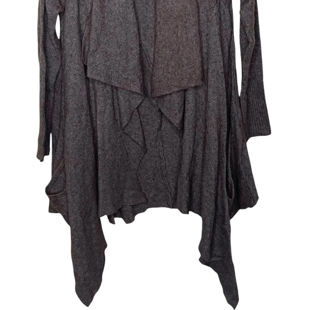 Free People‎ Open Waterfall Cardigan Wool Angora Taupe Large
